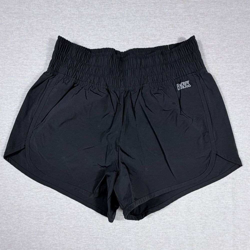 Victoria's Secret PINK High Thick Waist Active XS Black Short Pocket Gym Running